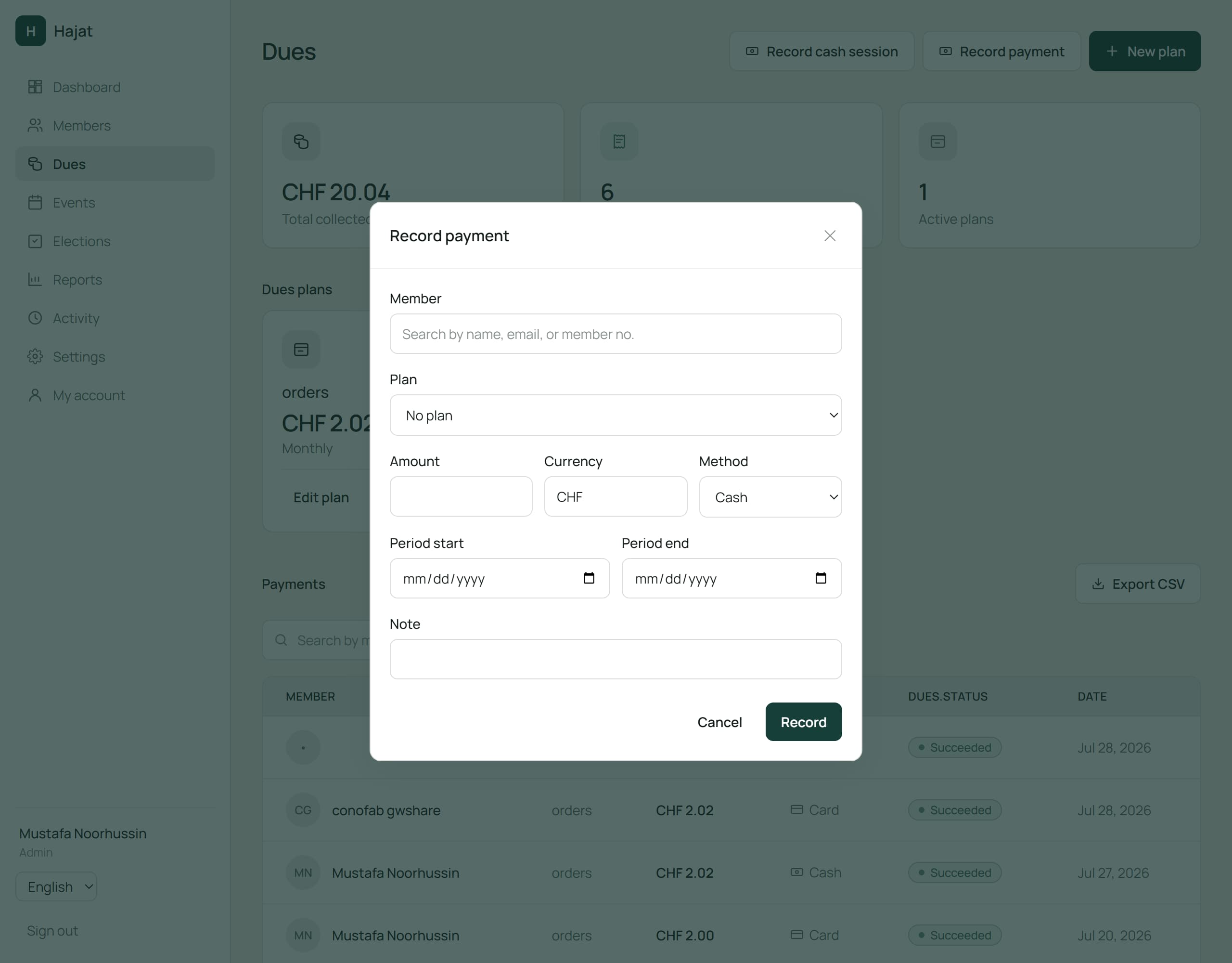 Recording a single payment