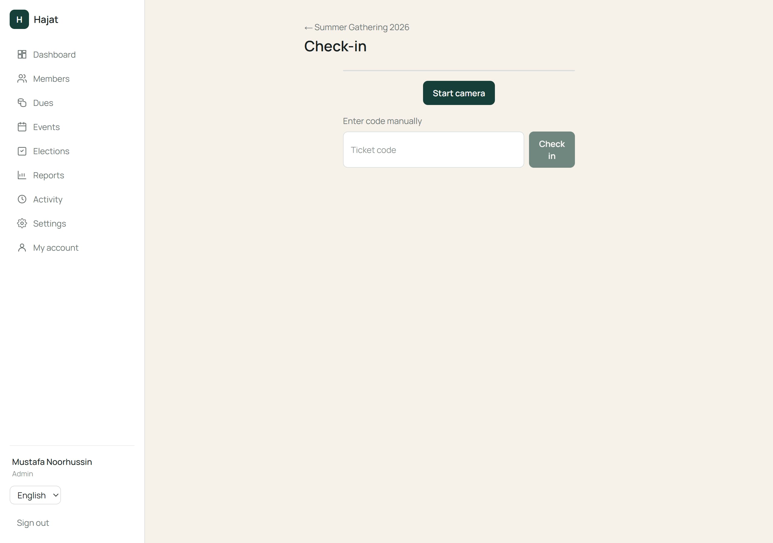 Checking guests in